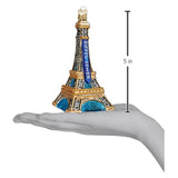 Old World Christmas Eiffel Tower Glass Blown Ornament for Christmas Tree, Handcrafted Holiday Decoration, Landmarks Collection