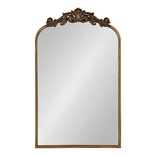 Kate and Laurel Arendahl Traditional Arch Mirror, 19 x 31 , Gold, Baroque Inspired Wall Decor