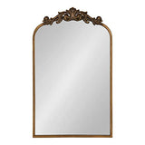 Kate and Laurel Arendahl Traditional Arch Mirror, 19 x 31 , Gold, Baroque Inspired Wall Decor