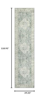 LIVEBOX Washable 2.5x10 Runner Rugs for Entryway Bathroom, Boho Kitchen Floor Mat Long Rug Runners for Hallways Non Slip, Farmhouse Low-Pile Carpet Runners for Laundry Room, Sage Green
