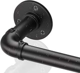 Curtain Rods for Windows 120 to 170, Heavy Duty Industrial Curtain Rods, Black Wrap Around Outdoor Curtains Rod,1 Inch Adjustable Drapery Rod 144-170"
