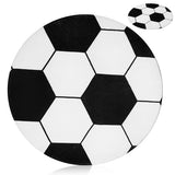 Round Soccer Rug : Soft Fuzzy Football Rug for Boys Bedroom Decor - Non-Slip Washable Kids Area Carpet / 31 Inch Small Plush Floor Mat for Playroom Nursery Dorm Cave