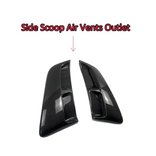2PCS Fit for Ford Mustang 2015-2023 Car Side Vents Rear Outlet Scoop Trim Door Exterior Rear Window Shutter Louver Cover(Glossy Black)