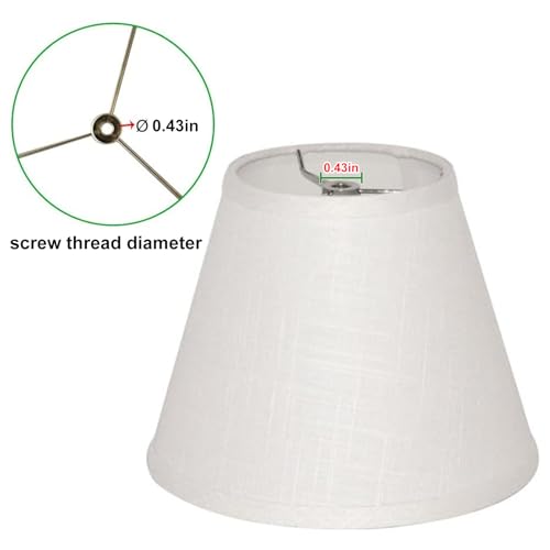 Barrel White Small Lamp Shade for Table Floor Lamps Replacement, 6x10x7.5 Inch, Fabric Cloth, Spider Model (white)