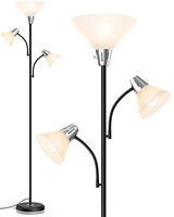LEPOWER Floor Lamp, Standing Lamp with Replaceable 3000K Energy-Saving, Metal Lamp for Living Room with Adjustable Reading Lights, Modern Bright Floor Lamp for Bedroom, Office
