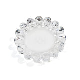 khtumeware Large Chic Clear Bubble Glass Candle Dish – Modern Clear Glass Candle Holder for Tealights & Diffusers, Decorative Tray for Home & Tabletop Decor（1 Pack）