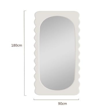 Full Length Mirror, Irregular Clouds Full Body Mirror, Wall Mounted Floor Mirror, Wooden Frame Leaning Hanging Wall Mirror for Bedroom Entrance B-90 * 180cm
