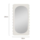 Full Length Mirror, Irregular Clouds Full Body Mirror, Wall Mounted Floor Mirror, Wooden Frame Leaning Hanging Wall Mirror for Bedroom Entrance B-90 * 180cm