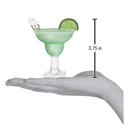 Old World Christmas Margarita Glass Blown Ornament for Christmas Tree, Handcrafted Holiday Decoration, Adult Beverages Collection