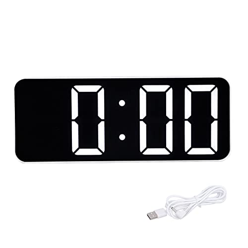 Digital Clock, Large Digital Alarm Clock, Northern European White Simple Large Font Bedroom Clock for Gift Giving