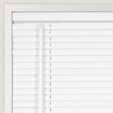 Calyx INTERIORS Room Darkening Vinyl Mini Blinds, Cordless, 1" Slat, 31.5" W x 60" H, White. Inside Mount in Windows 31.75 and Greater; Indoor Window Shades