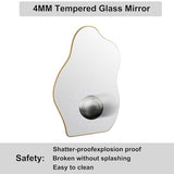 BOMINICA Irregular Wall Mirror Asymmetrical Mirror, Decorative Wall Mirror Golden Wood Framed, Wall Mounted Mirror for Bathroom Living Room Entryway Bedroom Hallway (Gold, 20" x 28")