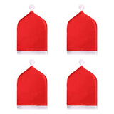 Chair Back Christmas Kitchen Chair Slipcovers in Santa Hat Shape for Holiday Decoration Chair Covers