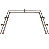 HOTOZON 1 Inch Heavy Duty Double Bay Window Curtain Rods,36-72 Inch Center Rod for Window (24 to 68 Inch), 20-36 Inch Side Rods for windows (16-32 Inch), Antique Bronze, End Cap Finials