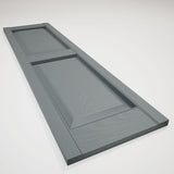 12 in. W x 35 in. H Builders Edge, TailorMade Two Equal Panels, Raised Panel Shutters, Includes Matching Installation Spikes (Per Pair), 419 - Storm Cloud