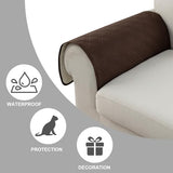 Genina Sofa Armrest Cover, Anti-Slip Armchair Slipcovers for Dogs Cats Pet, Water Resistant Couch Arm Cover for Backrest Recliner Loveseat, L Shaped Sofa, 23.6 x 27.5 Inches（2 Pieces）
