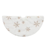18 Inch Gold Snowflake Sequin Christmas Tree Skirt for Mini Trees – Sparkling Small Xmas Tree Base Cover with Velcro Closure, Elegant Holiday Décor
