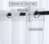 PI White Sheer Curtains 63 Inch Length with Grommet Top,Short Voile Textured Sheer Curtain for Kitchen/Dining Room/Living Room 2 Panels (W42 X L63, Optical White)