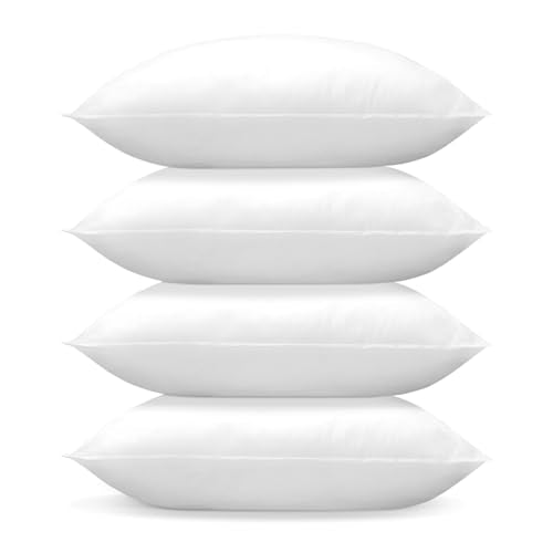 OTOSTAR Set of 4 Pillow Inserts 20x20 Inch, Decorative Square Throw Pillow Inserts, Premium Fluffy Pillow Forms Sham Stuffer for Sofa Bed Couch Living Room- Indoor