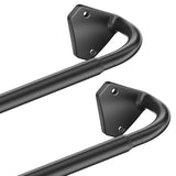 Curtain Rods, No Rust Adjustable Blackout Drapery Rods, 5/8 Inch Diameter Wrap Around Curtain Pole for Windows, Ideal for Bedroom, Outdoor (28-48 Inch, 2 Pack, Black)