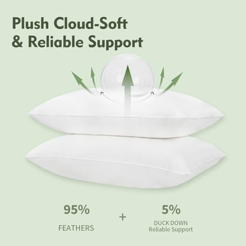 16"x26" Pillow Inserts Soft Feather Pillow Set of 1 Indoor Decorative Sofa Down Pillows Bed Pillows Couch Pillow