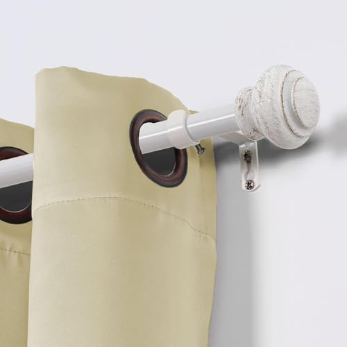 Turquoize 2 Pack Adjustable Window Curtain Rods, 16.2 to 43.8 Inch, White with Classic Finials