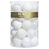 KI Store White Christmas Ball Ornaments, 34pcs 2.36-Inch, With Hooks for Tree, Wreath, Garland Decor - Holiday Decorations Included