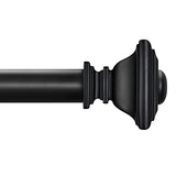 BRIOFOX BLACK Curtain Rods for Windows 48 to 84 Inch Adjustable Length 1 Inch Diameter Heavy Duty Window Curtain Rods for Indoor Ourdoors With Classic Square Finials
