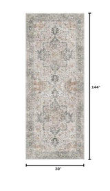 GENIMO 2'6"x12' Washable Runner Rug Non Slip for Hallway, Gray Beige
