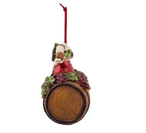 Kurt Adler 4-Inch Polyresin Santa on Wine Barrel Ornament