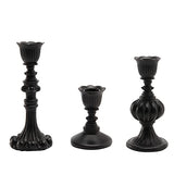 Candle Stick Candle Holder Set - Black Christmas Candlestick Holder Modern Baroque Home Decor for Coffee Table for Kwanzaa Easter Centerpiece Dinning Room Wedding Set of 3 Guichifun