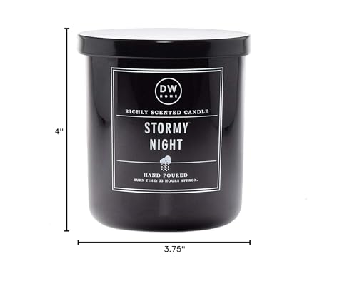 DW Home Stormy Night Scented Candle, 9 oz Jar, Hand Poured Single Wick, Up to 33-Hour Burn Time, Ozone, Rich Amber and Sky Soaked Warm Woods Fragrance for Relaxing Spaces and Gifts