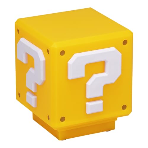 Paladone Super Mario Mini Question Block Light - Officially Licensed Super Mario Bros. Merchandise, Bedroom or Game Room Decor, Retro Gamer Gift, Battery Powered