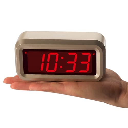 Alarm Clock for Bedrooms, LED Digital Clock Battery Operated Small Wall Clock with 3 Level Brightness Adjustable,Snooze,12/24Hr,1.2" Digital Display for Desk, Bebside,Table, Travel