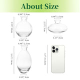 Glass Bud Vases Set of 3, Hewory Cute Clear Small Vases Handmade, Mini Glass Flower Vase for Floral Arrangement, Tiny Centerpiece for Wedding Party Events Home Office Table Decor (Not Include Flower)