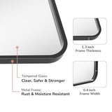 USHOWER 2-Pack Black Bathroom Mirrors for Over Sink 24 x 36 Inch, Metal Frame Rectangle Wall Mirror, Modern Farmhouse Vanity Mirror, Wall Mounted