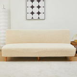 Rose Futon Cover Stretch Armless Futon Sofa Cover Soft Futon Slipcover with Elastic Bottom Thick Sofa Bed Covers for Home Decor(Beige,S)