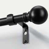Black Curtain Rods for Windows 72 to 144 Inch 1" Diameter Heavy Duty Metal Adjustable Extra Long Blackout Traverse Window Treatment Rods with Decorative Finials Doorway Living Room Bedroom Kitchen