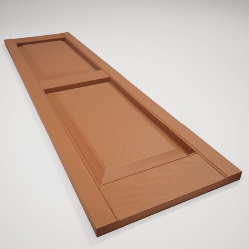 12"W x 47"H Mid-America Vinyl, Standard Size Williamsburg Double Panel Shutters, w/Installation Shutter-Lok's & Matching Screws (Per Pair), 471 - Treated Cedar