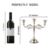 3 Arm Candelabra Taper Candle Holders Decorations Indoor Kitchen Décor Table Candles Candlestick Candelabra Centerpiece (Silver)