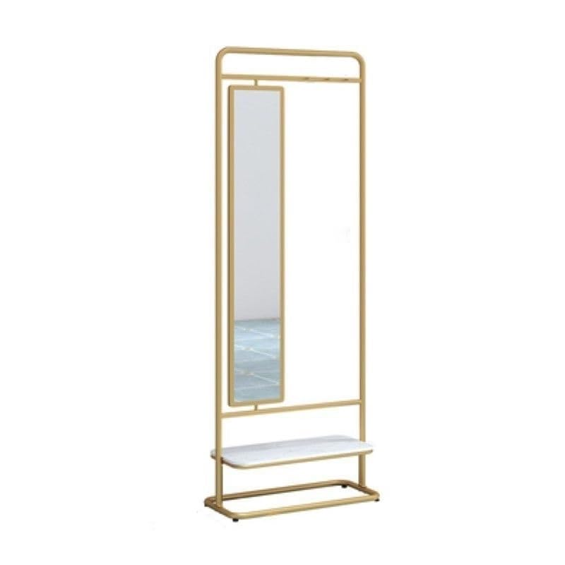 Full-Length Mirror Full-Body Floor Mirror Rotating Dressing Mirror Hanging Coat Rack Combination Simple Storage Home Bedroom Coat Rack Full Length Floor Mirror (Gold 70cm)