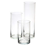 Royal Imports Glass Cylinder Vases for Centerpieces – Set of 3 Clear Hurricane Vases for Wedding, Table Decor, Floating Candles, Flowers, Candle Holders, Extra Tall Clear Vase Set, 6" / 8” / 11”
