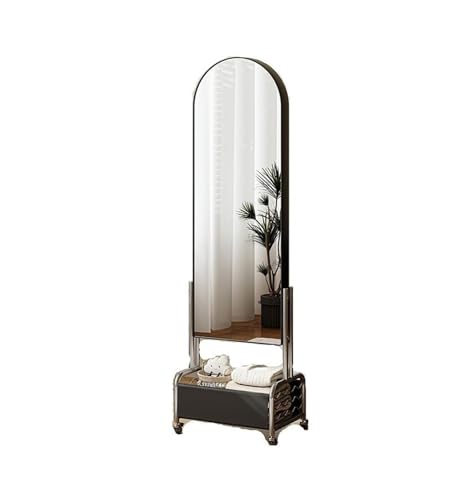 Decorative Home Floor-Length Dressing Mirror Luxurious Full-Length Bedroom Movable Integrated Coat Rack for Living Room