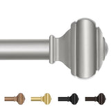 USFOOK Antique Silver Curtain Rod 32 to 58 Inch(2.6 to 4.8 ft) with Brackets, 7/8 Inch Splicing Single Curtain Rods for Windows 20 to 54 In, Adjustable Decorative Curtain Pole with Square Finials