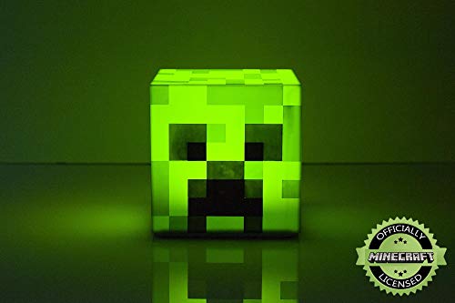 Minecraft Creeper LED Mood Light Creeper Lamp Mood Lighting Battery Powered | Collectible Mood Lamp | Green Mood Light LED Creeper | 5 Inches Tall