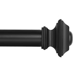Ivilon Drapery Treatment Window Curtain Rod - Square Design 1 1/8 Rod. 48 to 86 Inch. Black