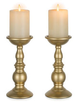 NUPTIO Gold Pillar Candle Holder: Brass Tall Stand for 3" Candles