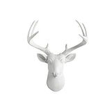 Wallcharmers White Deer Head Wall Decor, Handmade Faux Deer Head, Made of Eco-Friendly Resin Great for Farmhouse Decor, White