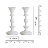 White Metal Taper Candle Holders Set of 2 – 5.75" Decorative Candlestick Holders for Table Centerpiece, Home Décor, Dining Table, Wedding & Party Decorations