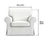 Ektorp Chair Cover Replacement for IKEA Ektorp Armchair Cover, Ektorp Chair Slipcover, Ektorp Cover Only!(Daily Off White)